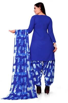 Blue printed crepe salwar 2