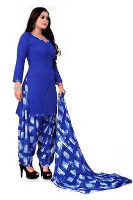 Blue printed crepe salwar 3