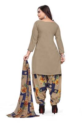 Beige printed crepe salwar 2