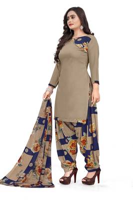 Beige printed crepe salwar 4