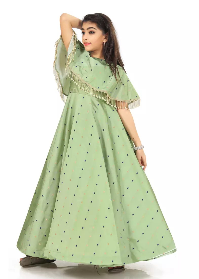 Kids Pista Festival Wear Gown Dress For  Girls
