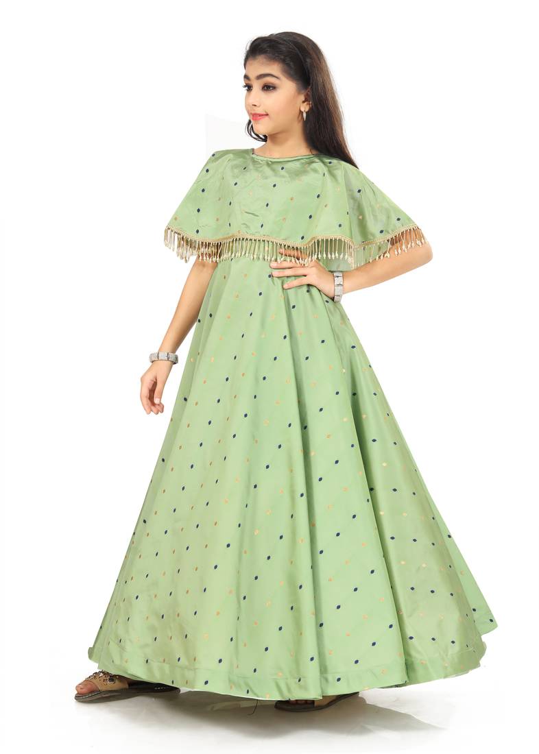 Kids Pista Festival Wear Gown Dress For  Girls