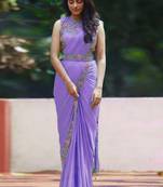 Lavender Georgette Party Wear Sarees