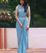 Sky Blue Georgette Party Wear Sarees