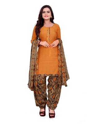 Light-brown printed crepe salwar 1