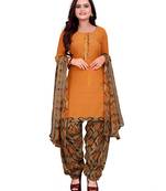 Light-brown printed crepe salwar