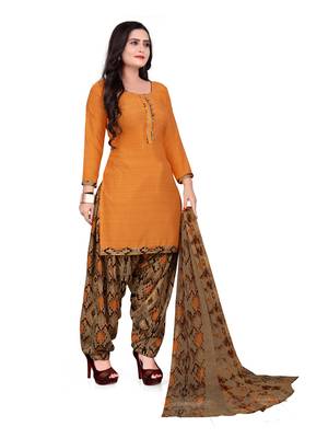 Light-brown printed crepe salwar 3