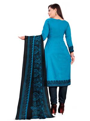 Blue printed crepe salwar 2