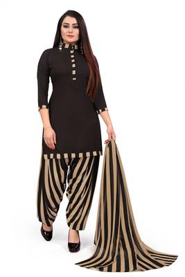 Black printed crepe salwar 1