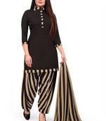 Black printed crepe salwar