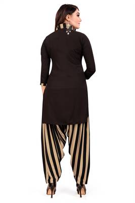 Black printed crepe salwar 2