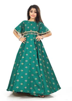 Kids Green Wedding Wear Gown For Girls 1