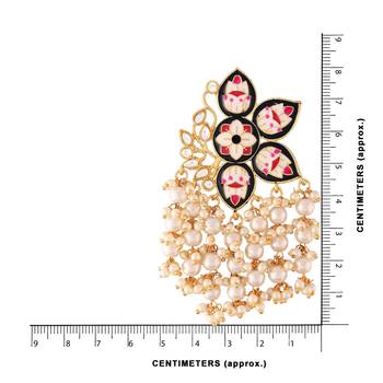 Traditional Meena Work Pearl Kundan Studded Drop Earring For Women (E2923B) 3