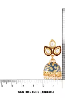 Meena Work Pearl Studded Jhumki Earring For Women (E2924Bl)