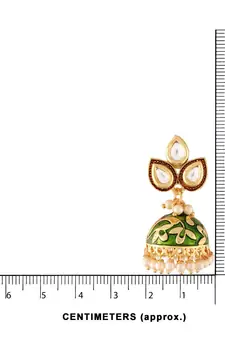 Meena Work Pearl Studded Jhumki Earring For Women (E2924G)