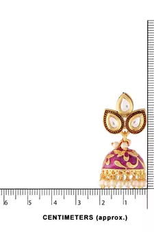 Meena Work Pearl Studded Jhumki Earring For Women (E2924Pu)