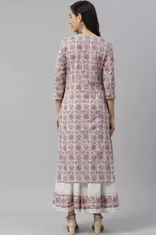 Divena White Printed Kurta with Palazzo Set