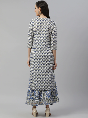 Divena White Gota Work Kurta with Palazzo Set 2