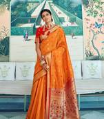 Yellow Colore Banarasi Silk Saree With Weaving Work Beautiful Party Wear And Wedding Wear Saree Classy Look Saree