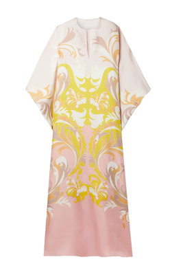 JSDC Women's V Neck Style Printed Satin Silk Kaftan Top 3