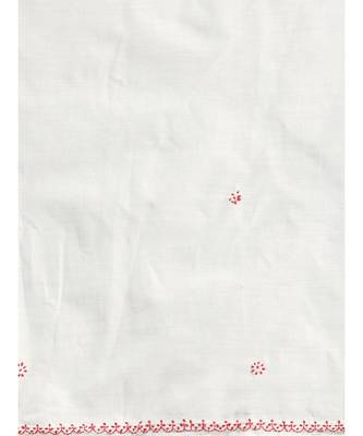 Ada Women's Hand Embroidered White Cotton Lucknow Chikankari Saree with Blouse A100203 4