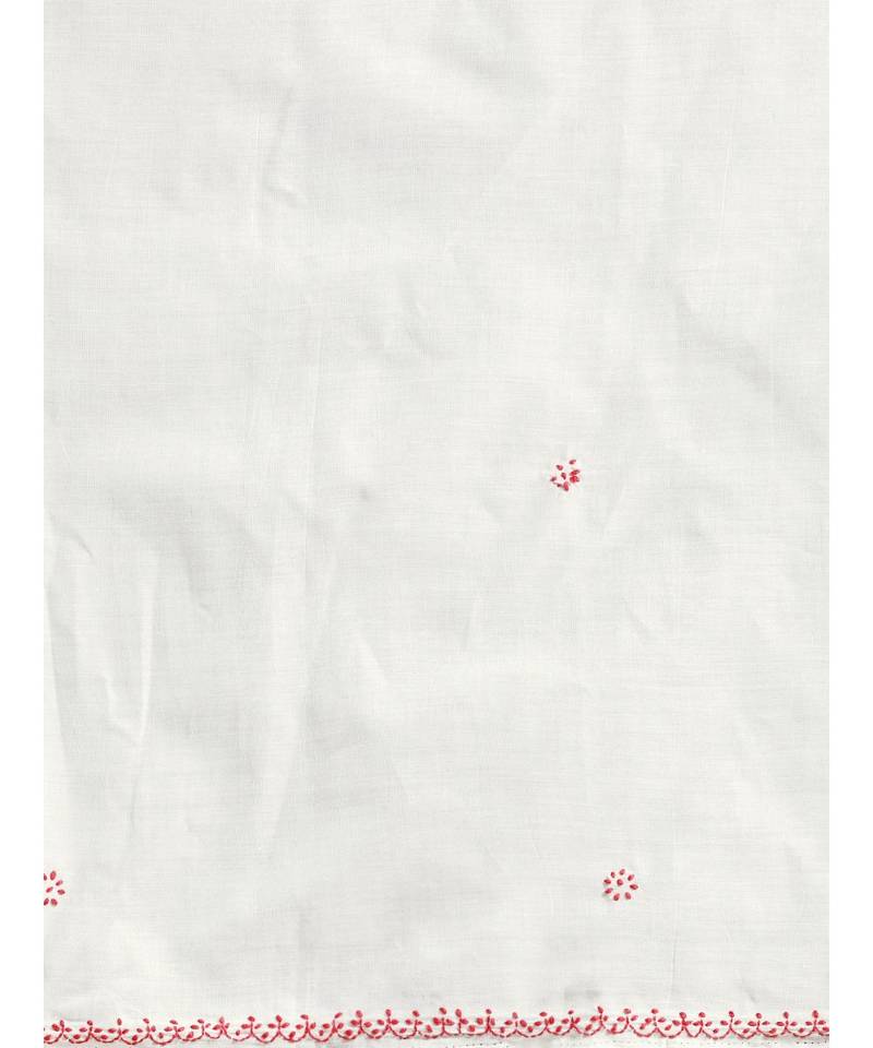 Ada Women's Hand Embroidered White Cotton Lucknow Chikankari Saree with Blouse A100203
