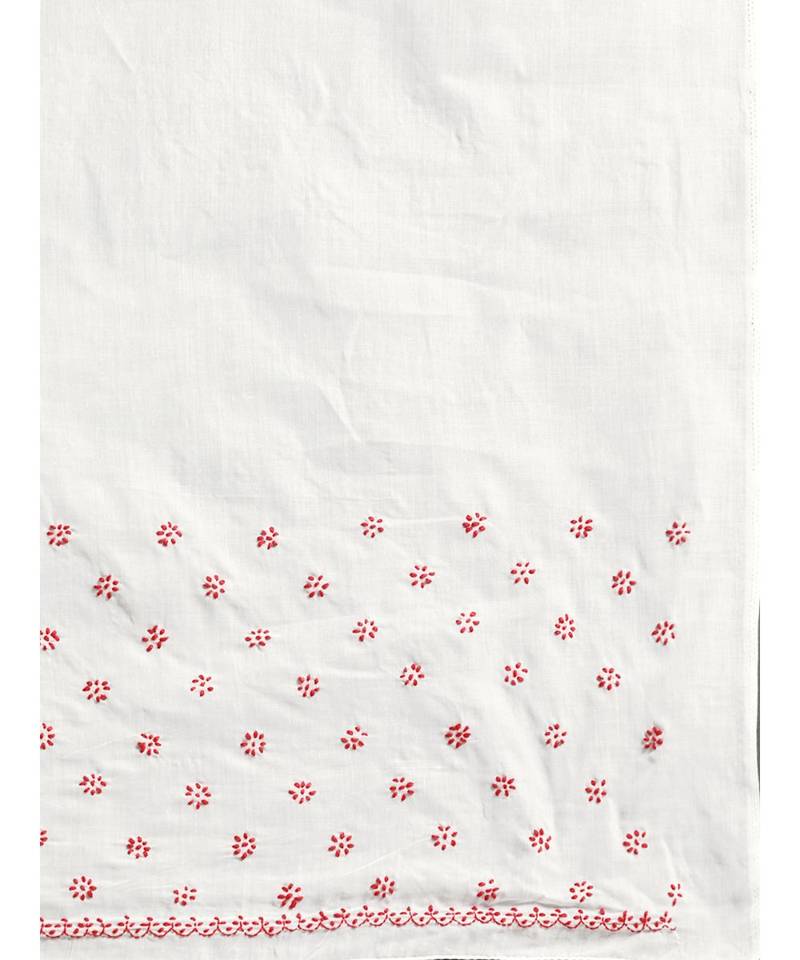 Ada Women's Hand Embroidered White Cotton Lucknow Chikankari Saree with Blouse A100203