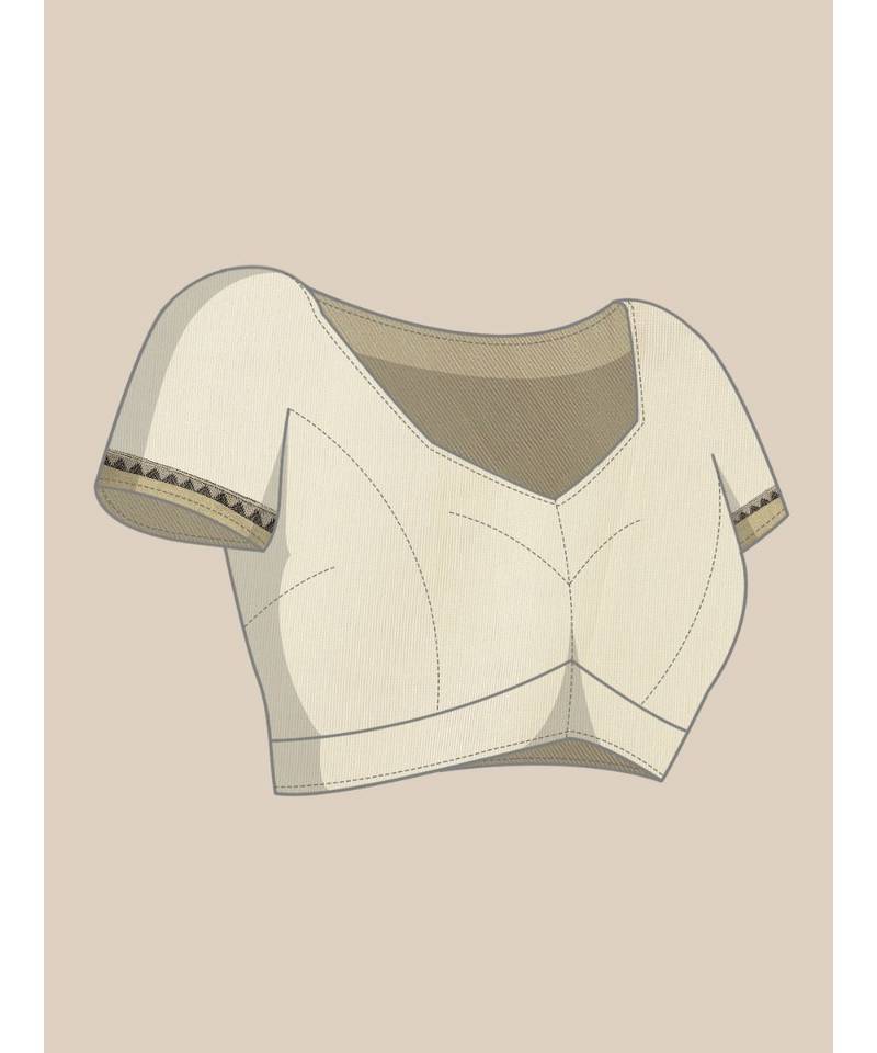 Ada Women's Hand Embroidered Fawn Kota Lucknow Chikankari Saree With Blouse - A311259