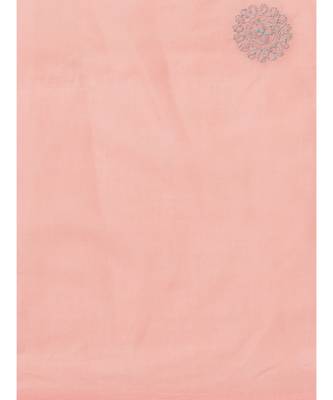 Ada Women's Hand Embroidered Carrot Pink Cotton Lucknow Chikankari Saree With Blouse - A311120 4