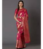 GAJRI PINK Kanjeevaram Jacquard  Saree With Blouse