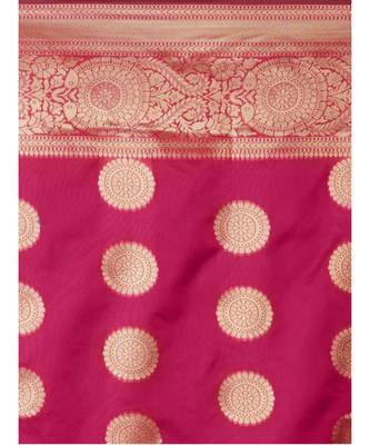 GAJRI PINK Kanjeevaram Jacquard  Saree With Blouse 5