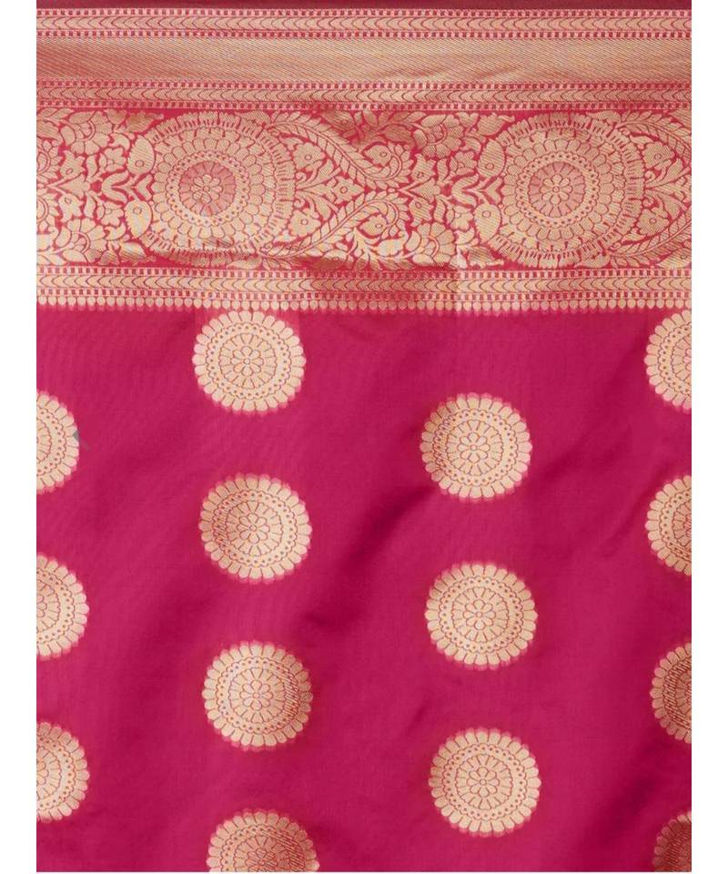 GAJRI PINK Kanjeevaram Jacquard  Saree With Blouse