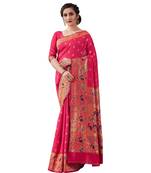 PINK  Kanjeevaram Jacquard  Saree With Blouse