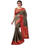 BLACK  Paithani Jacquard  Saree With Blouse