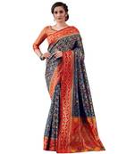 BLUE  Paithani Jacquard  Saree With Blouse