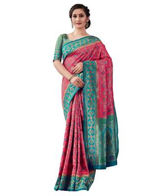 PINK  Paithani Jacquard  Saree With Blouse 1