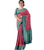 PINK  Paithani Jacquard  Saree With Blouse