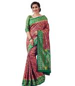 RED  Paithani Jacquard  Saree With Blouse