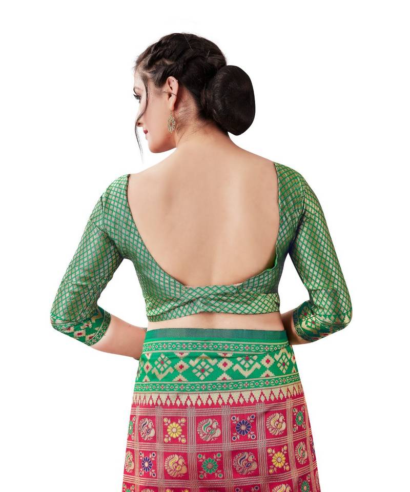 RED  Paithani Jacquard  Saree With Blouse