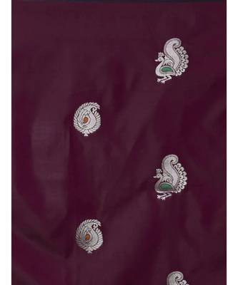PURPLE  Kanchipuram Jacquard  Saree With Blouse 3