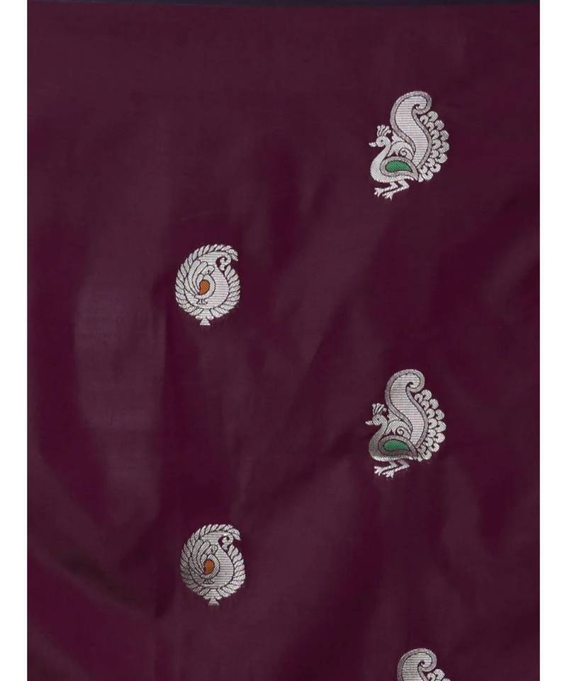 PURPLE  Kanchipuram Jacquard  Saree With Blouse