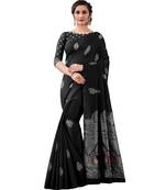 BLACK  Kanchipuram Jacquard  Saree With Blouse