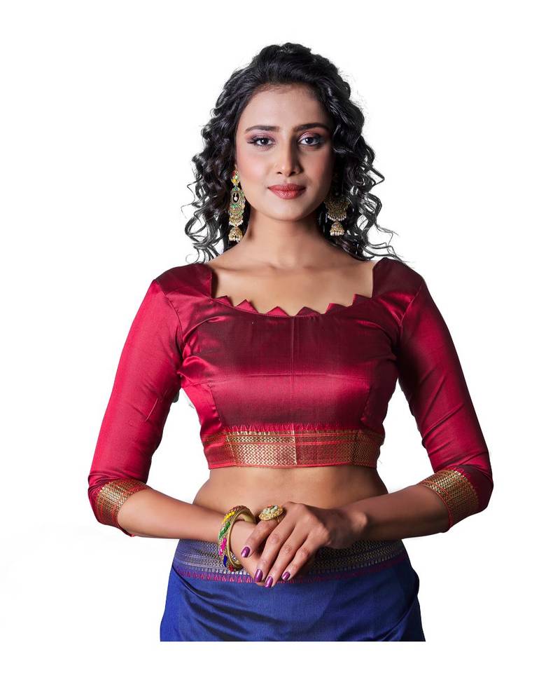 NAVY BLUE Banarasi Soft Silk  Saree With Blouse