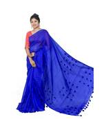 Cotton silk Handloom Pompom Palu  saree with blouse piece