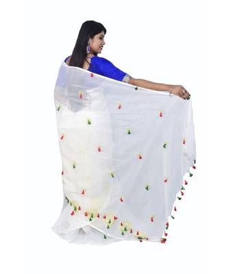 Cotton silk Handloom saree with blouse piece 2