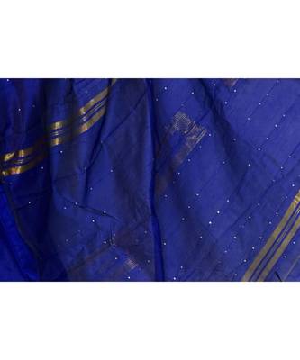 Cotton silk Handloom saree with blouse piece 4