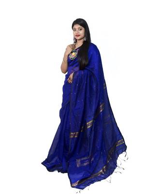 Cotton silk Handloom saree with blouse piece 1
