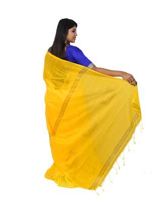 Cotton silk Handloom saree with blouse piece 2