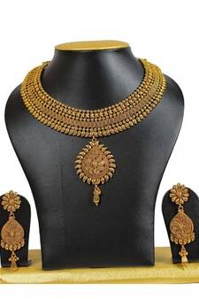 High Gold Polish Keri Design Copper Necklace Set