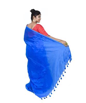 Cotton silk Handloom saree with blouse piece 3